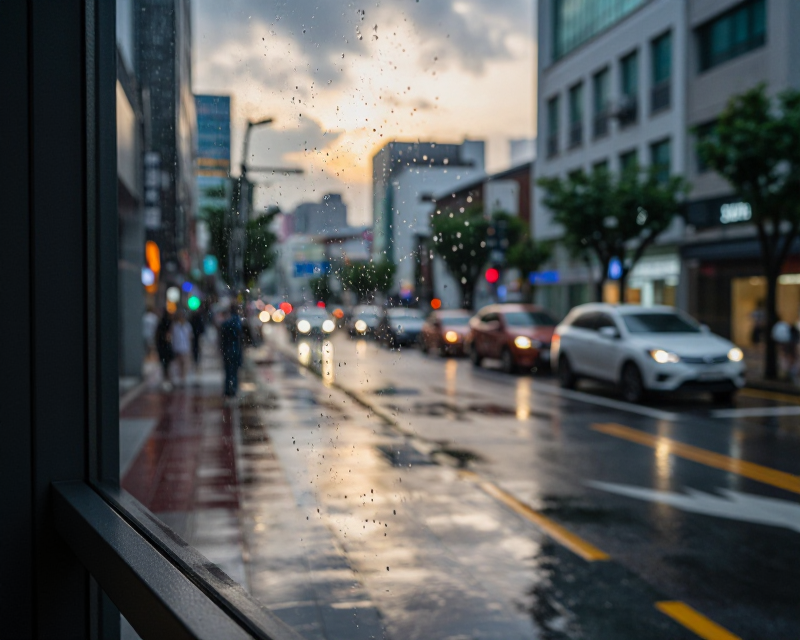 Rainy Urban Seoul