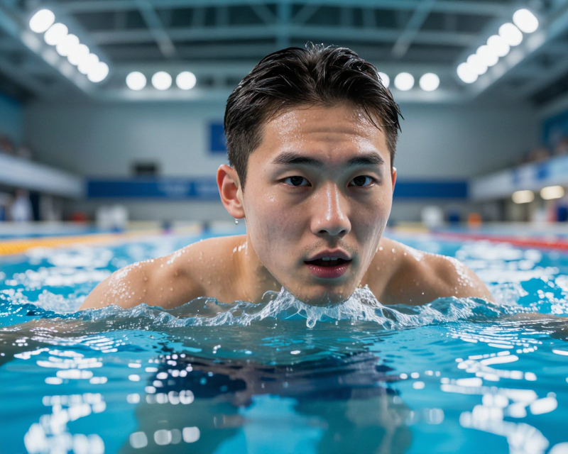 Triumphant Swimmer