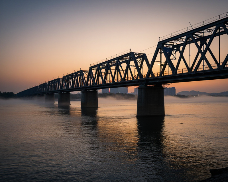 Cinematic view of the Yalu River border