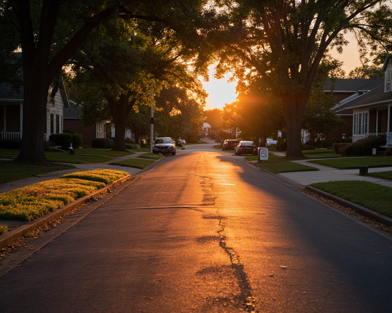 Golden Hour Suburban Sunset