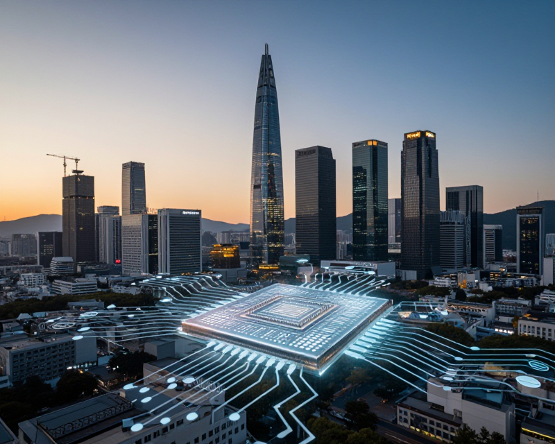 Modern Korean Urban and Tech Landscape