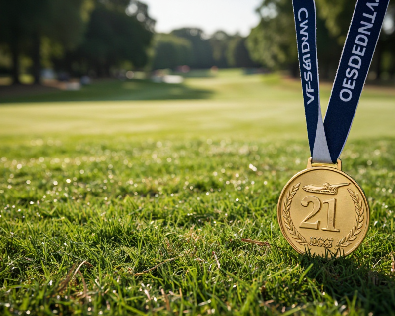 Triumphant Moment on the Golf Course