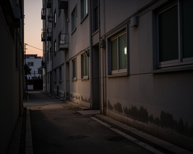 Somber Korean Apartment Scene